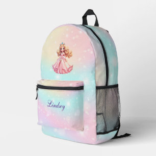 Personalised Princess Printed Backpack