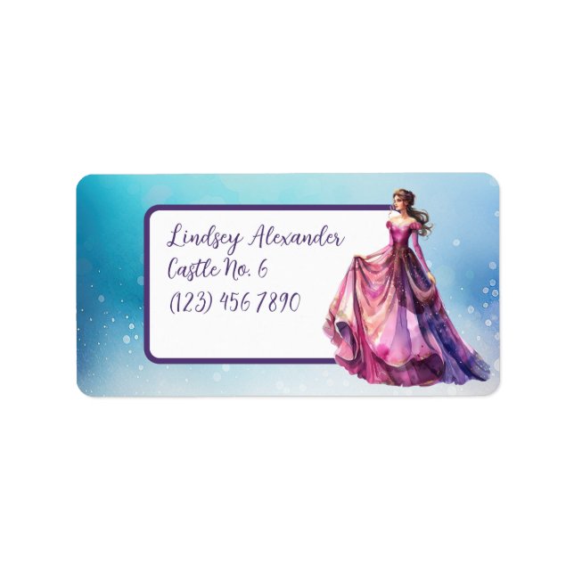 Personalised Princess School Label (Front)