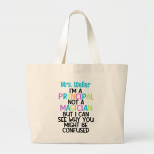 Personalised Principal Back to school Funny Large Tote Bag