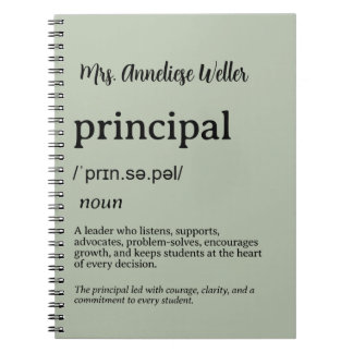 Personalised Principal Definition Notebook