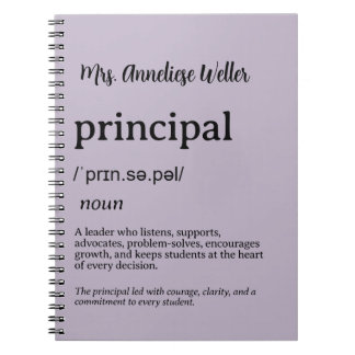 Personalised Principal Definition Notebook