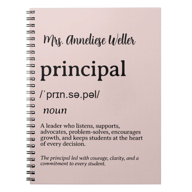 Personalised Principal Definition Notebook (Front)