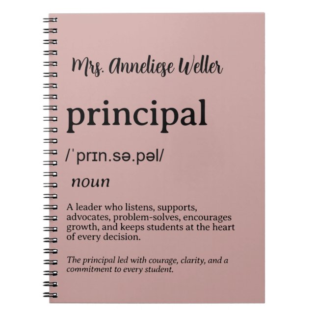 Personalised Principal Definition Notebook (Front)