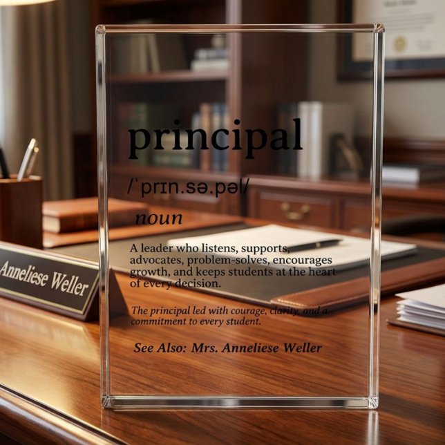Personalised Principal Definition Photo Block (Creator Uploaded)