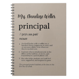 Personalised Principal Funny Definition Notebook