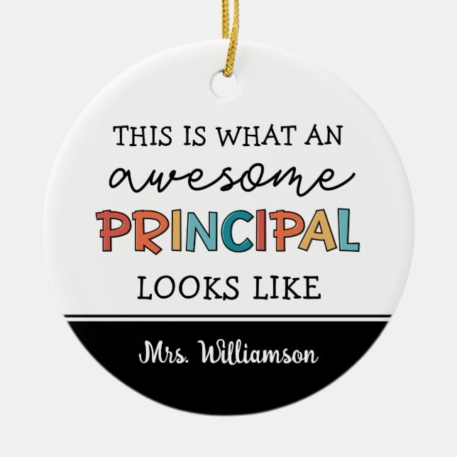 Personalised Principal Funny School Principal Ceramic Ornament (Front)