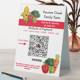 Personalised Produce Stand Venmo Pay Here Sign