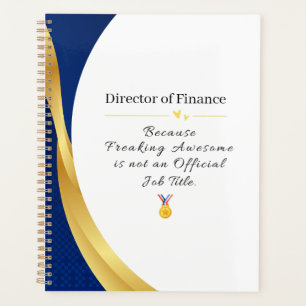 Personalised Profession – Elegant Gold & Blue Planner