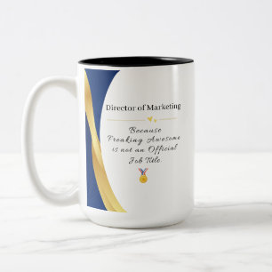 Personalised Profession – Elegant Gold & Blue Two-Tone Coffee Mug