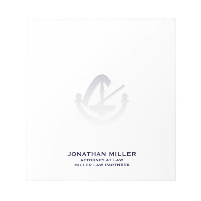 Personalised Professional Branded Legal Stationery Notepad (Front)