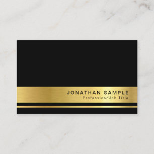 Personalised Professional Elegant Black Gold Business Card