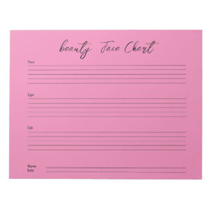 Personalised professional Makeup Face Chart Notepad