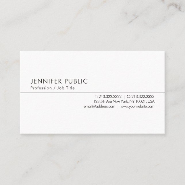 Personalised Professional Modern Simple Template Business Card (Front)