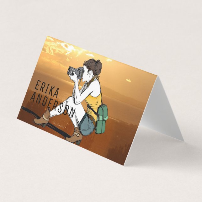 Personalised Professional Photographer Folded Business Card (Front)