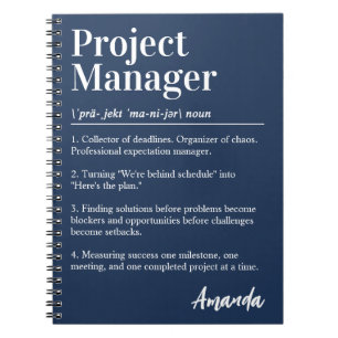 Personalised Project Manager Dictionary Definition Notebook