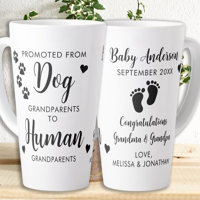 Personalised Promoted From Dog Grandparents Human Latte Mug (Creator Uploaded)