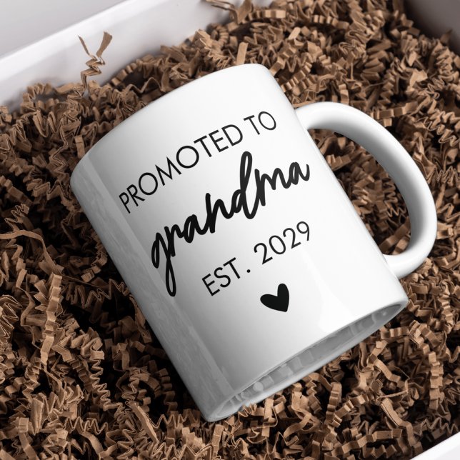 Personalised Promoted to Grandma & Grandpa Mug (baby announcement gift idea, gift for new grandparents, personalized baby shower mug,)
