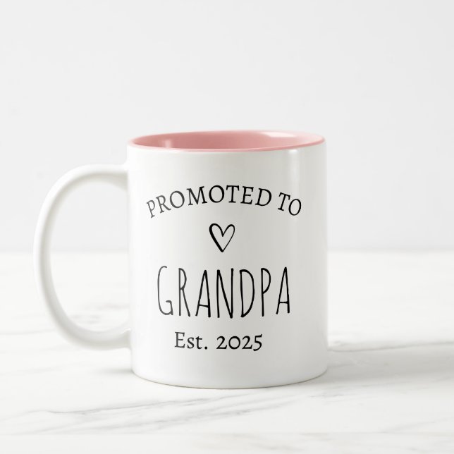 Personalised Promoted to Grandpa Mug (Left)