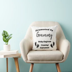 Personalised Promoted to Grandparent Throw Pillow