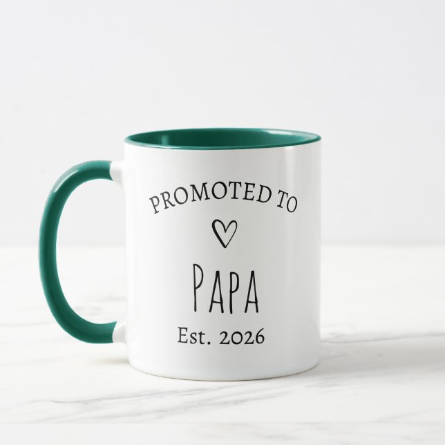 Personalised Promoted to Papa  Mug (Left)
