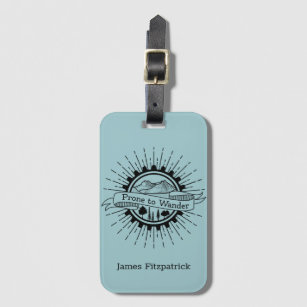 Personalised Prone to Wander Traveller Luggage Tag