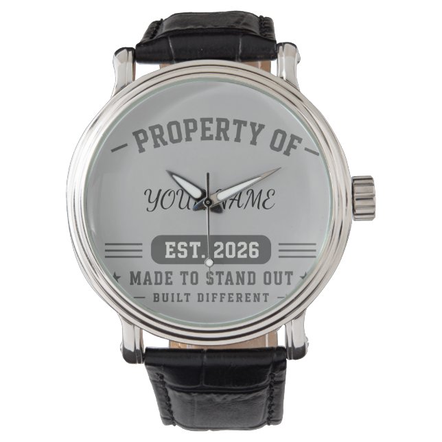 Personalised Property Of Name – Varsity Style Cust Watch (Front)