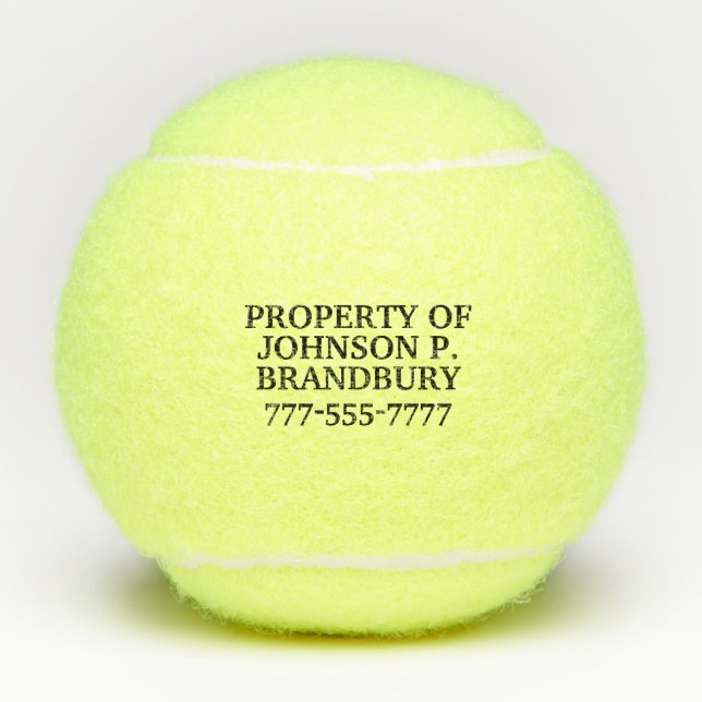Personalised Property Of Tennis Balls (Front)