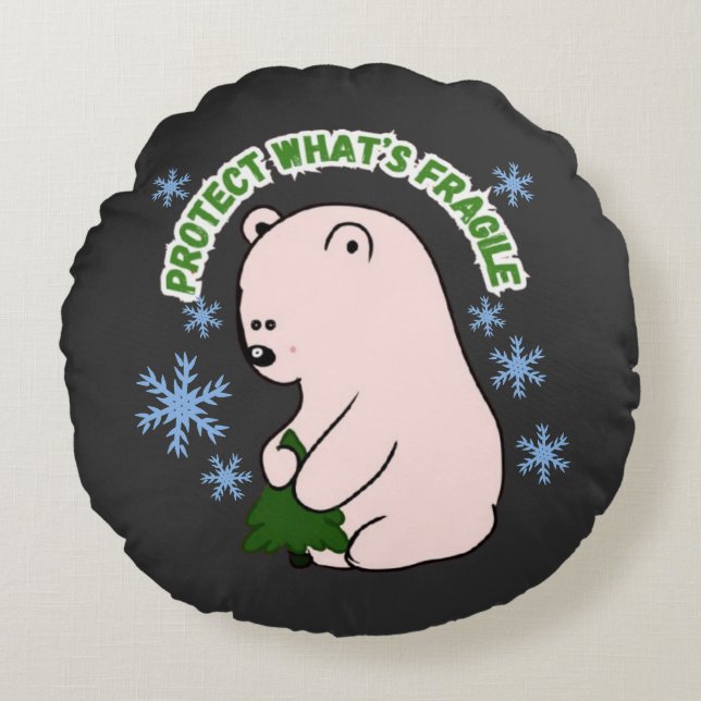 Personalised Protect What's Fragile Round Cushion (Front)