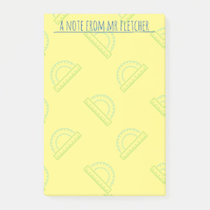 Personalised Protractor Math Pattern Post-it Notes
