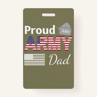 Personalised Proud Army Family Dad ID Badge