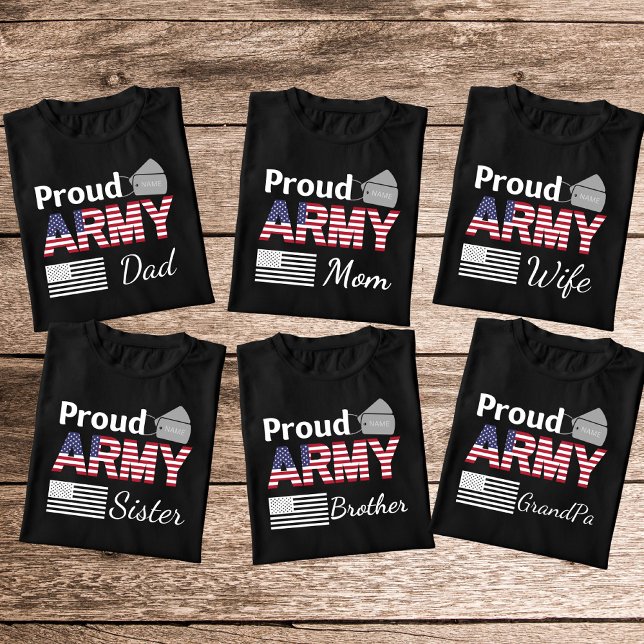 Personalised Proud Army Family Dad T-Shirt (Creator Uploaded)