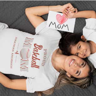 Personalised Proud Baseball Mum T-Shirt