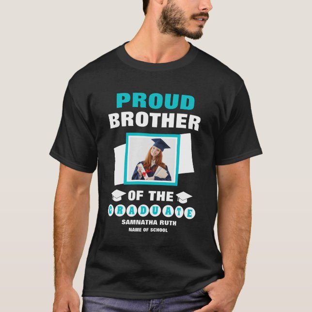 Personalised Proud Brother Of The Graduate Photo T-Shirt (Front)