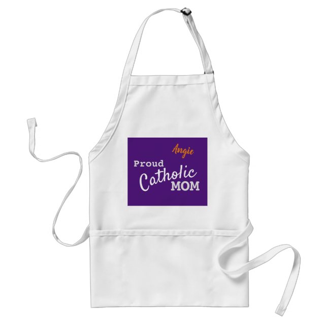 Personalised Proud Catholic Mum Standard Apron (Front)