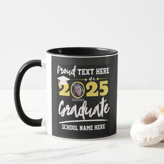 Personalised Proud Family Graduation Class of 2025 Mug (With Donut)