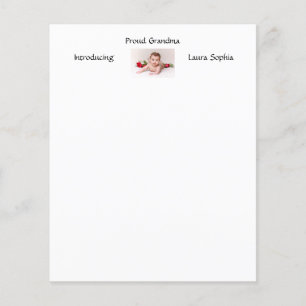 Personalised Proud Grandma New Baby Newborn Photo