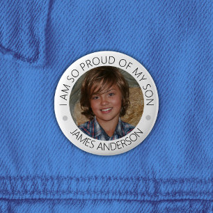 Personalised Proud Parent Photo Button