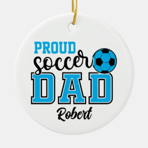 Personalised Proud Soccer Dad Ceramic Ornament