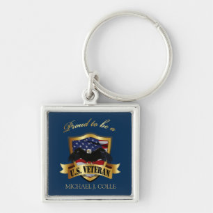 Personalised Proud to be a U.S. Veteran Key Ring
