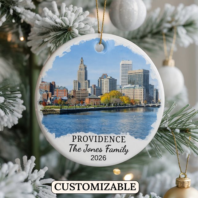 Personalised Providence Ornament, Rhode Island Ceramic Ornament (Creator Uploaded)