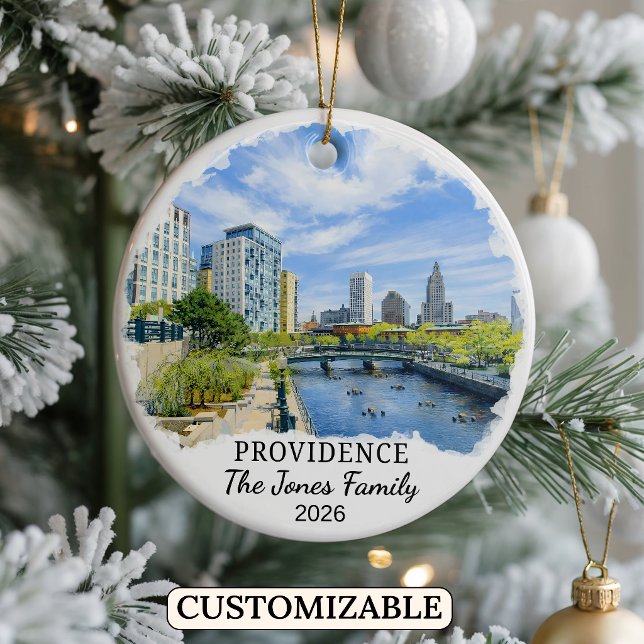 Personalised Providence Ornament, Rhode Island Ceramic Ornament (Creator Uploaded)