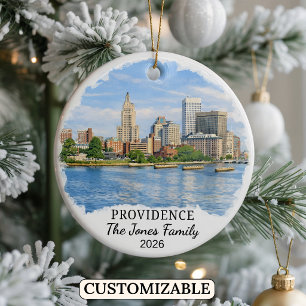 Personalised Providence Ornament, Rhode Island Ceramic Ornament