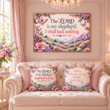 Personalised Psalm 23:1 Floral Butterfly Christian
