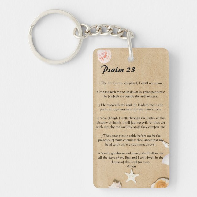 Personalised Psalm 23   keychain (Front)