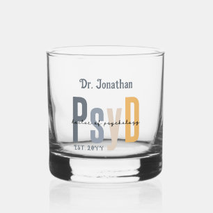 Personalised PsyD Doctor of Psychology Graduation Whiskey Glass