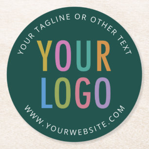 Personalised Pub Beer Coasters Business Logo Green