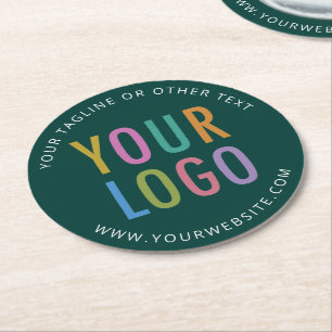 Personalised Pub Beer Coasters Custom Logo Green