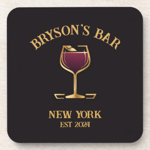 Personalised Pub Sign Bar Decor with Custom Name Coaster