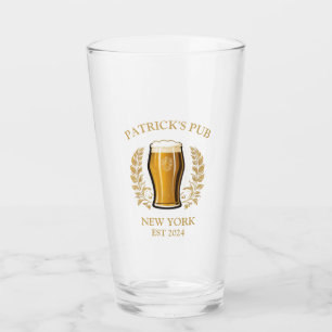 Personalised Pub Sign Beer Glass with Custom Name