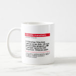 Personalised Publication Classic Mug - Red<br><div class="desc">A personalised gift to celebrate your published paper! The perfect gift for co-authors,  colleagues,  and academics who published a scientific paper. Customise with the scientific journal,  publication title,  authors and abstract.</div>